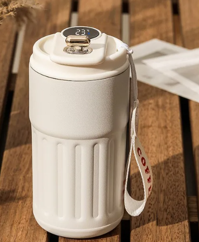 Digital Thermal Bottle Coffee Mug Stainless Steel Water Bottle In-Car Insulated Cup Keep Cold Vacuum Flasks 450ml