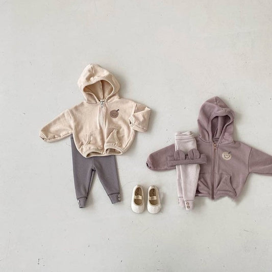 Casual Loose Zipper Sweater Coat for Kids