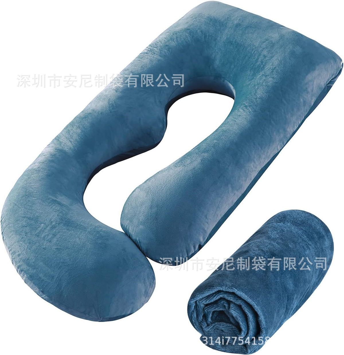 J-Shaped Pregnancy Pillow | Full Body Support Maternity Pillow with Velvet Cover