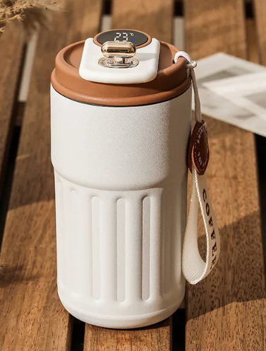 Digital Thermal Bottle Coffee Mug Stainless Steel Water Bottle In-Car Insulated Cup Keep Cold Vacuum Flasks 450ml